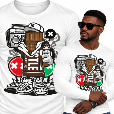 LONGSLEEVE ANIMOWANY   CHOCOLADE SQUAD